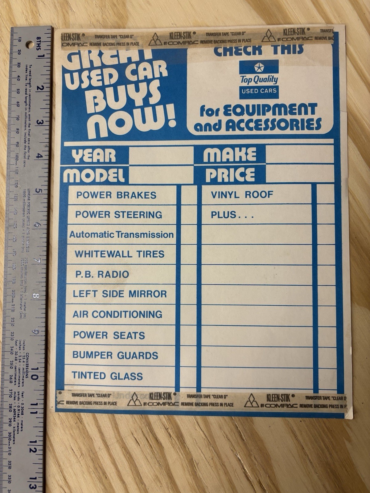 Vintage Rare Mopar Top Quality Used Cars equipment and accessories list