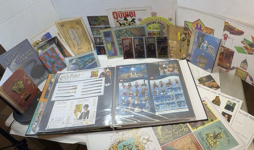 Harry Potter Scrapbook Ephemera Collection 42 Pages LEGO Wand Cards Huge Lot