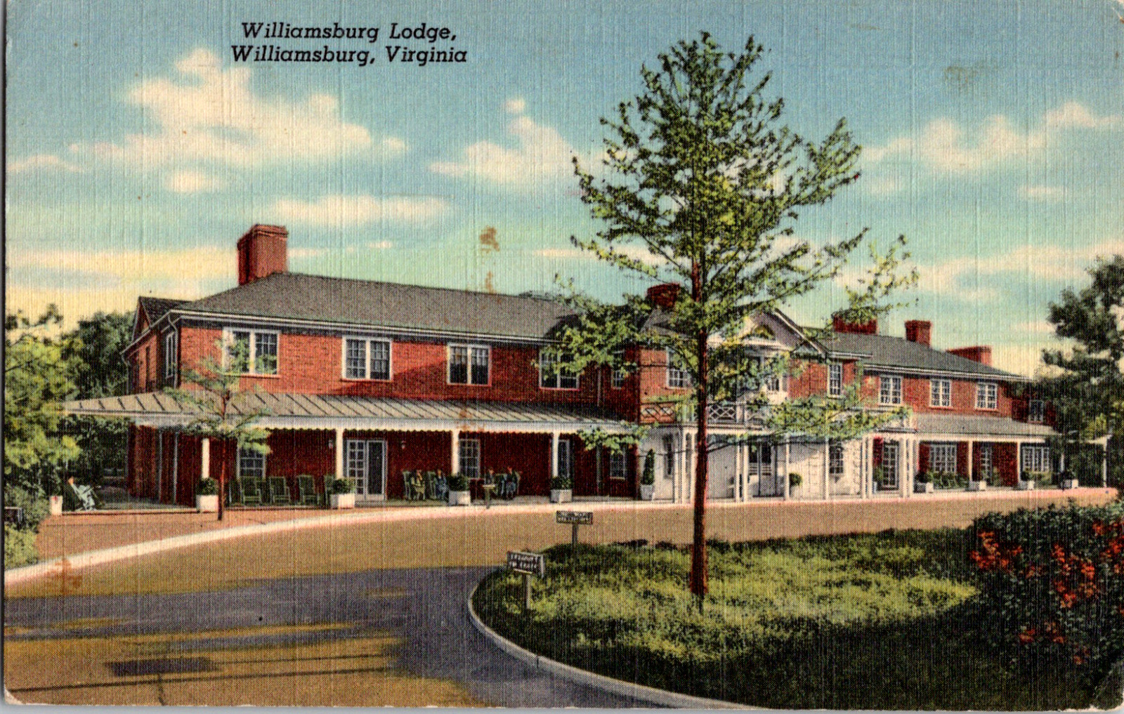 Vintage C. 1940's Williamsburg Lodge Colonial-era Mansion Virginia VA Postcard