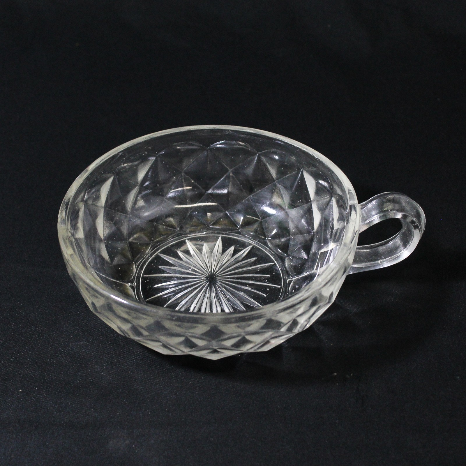Imperial Glass-Ohio Unknown Pattern Clear Pressed/Cut Glass Handled Bowl 5.25\