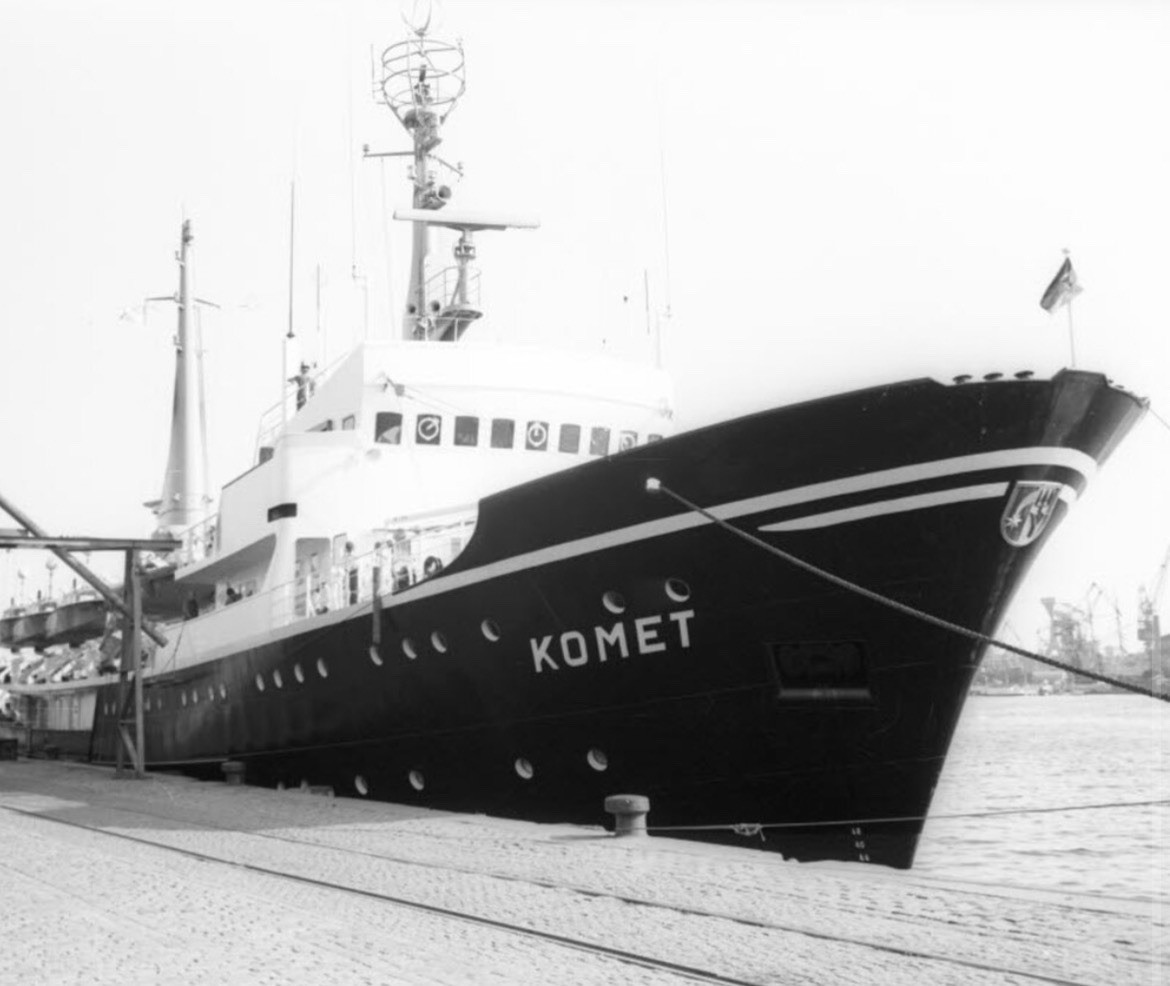 Vintage Ship Blueprint Komet 1969 German Research Vessel Plan