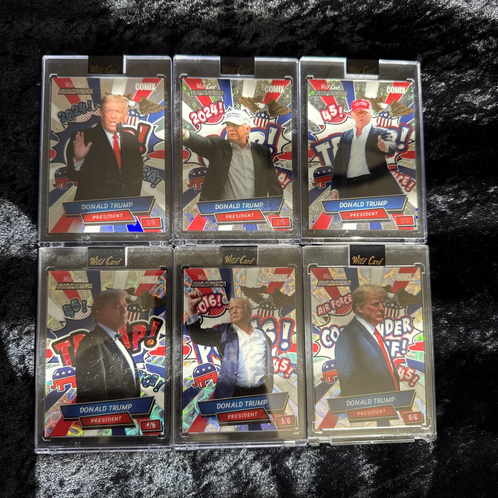 All Players Set 6 Sequential /6  Wild Card Alumination Donald Trump 2024 🔥 V16