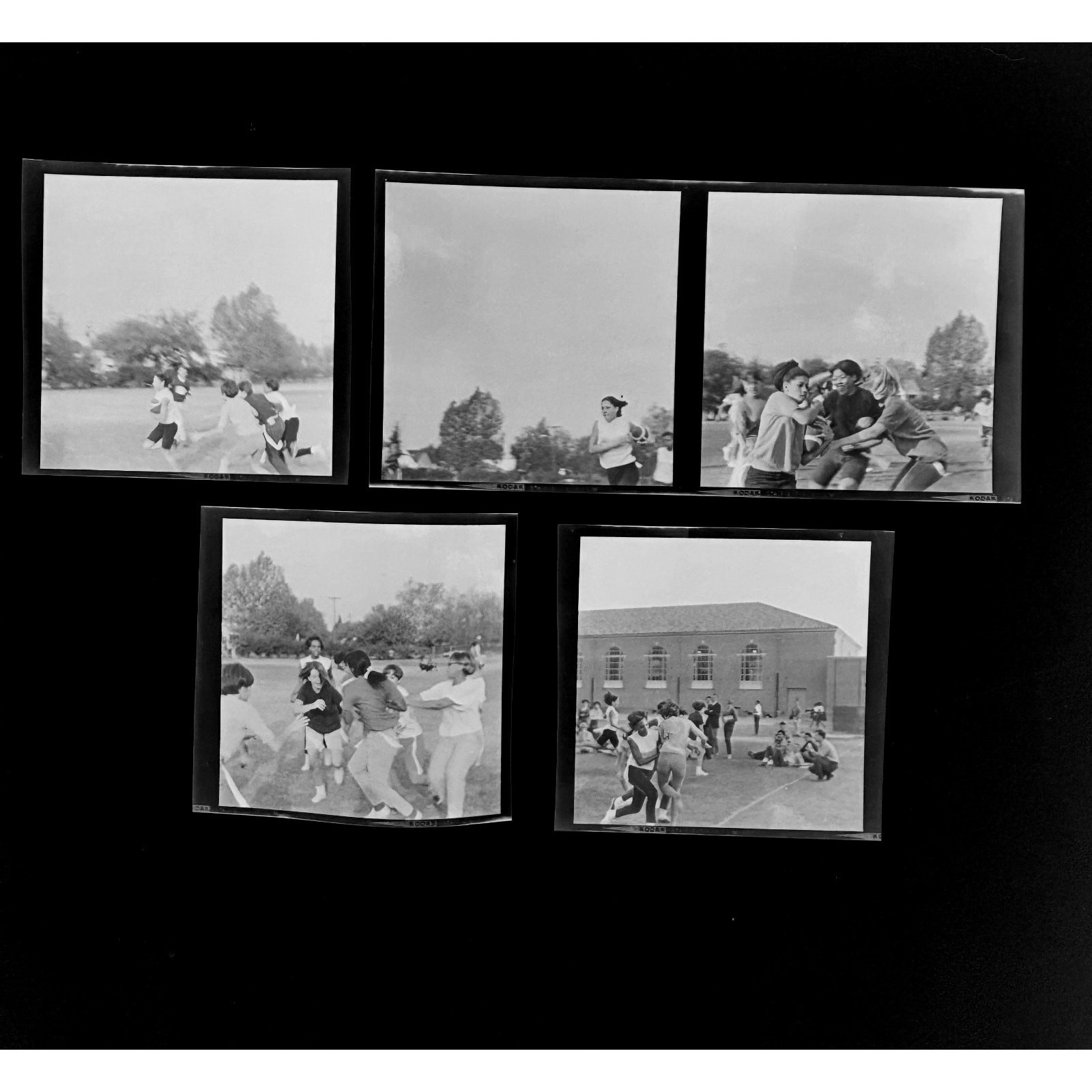 Rare Lot Negatives 1967 Sacramento High School Dragons Powderpuff Girls Football