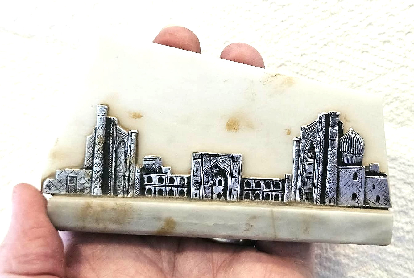 VINTAGE SOUVENIR MINIATURE MODEL BUILDING SAMARKAND UZBEKISTAN SILVER ONE O KIND