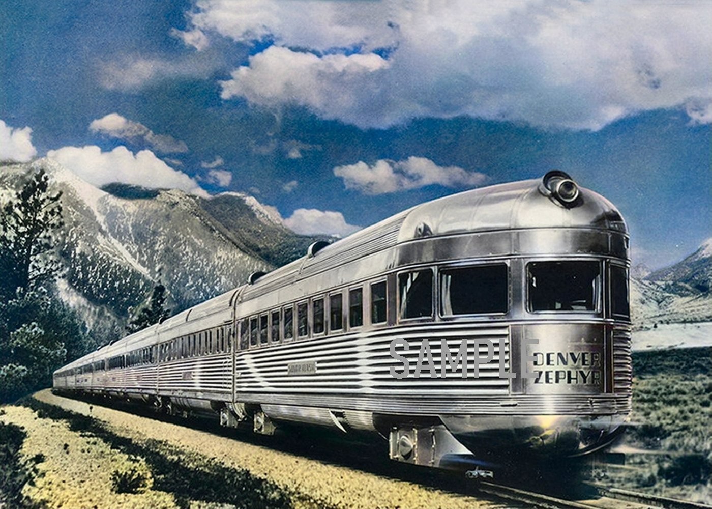 1936 DENVER ZEPHYR   5x7 Borderless Railroad PHOTO  (202-Z)