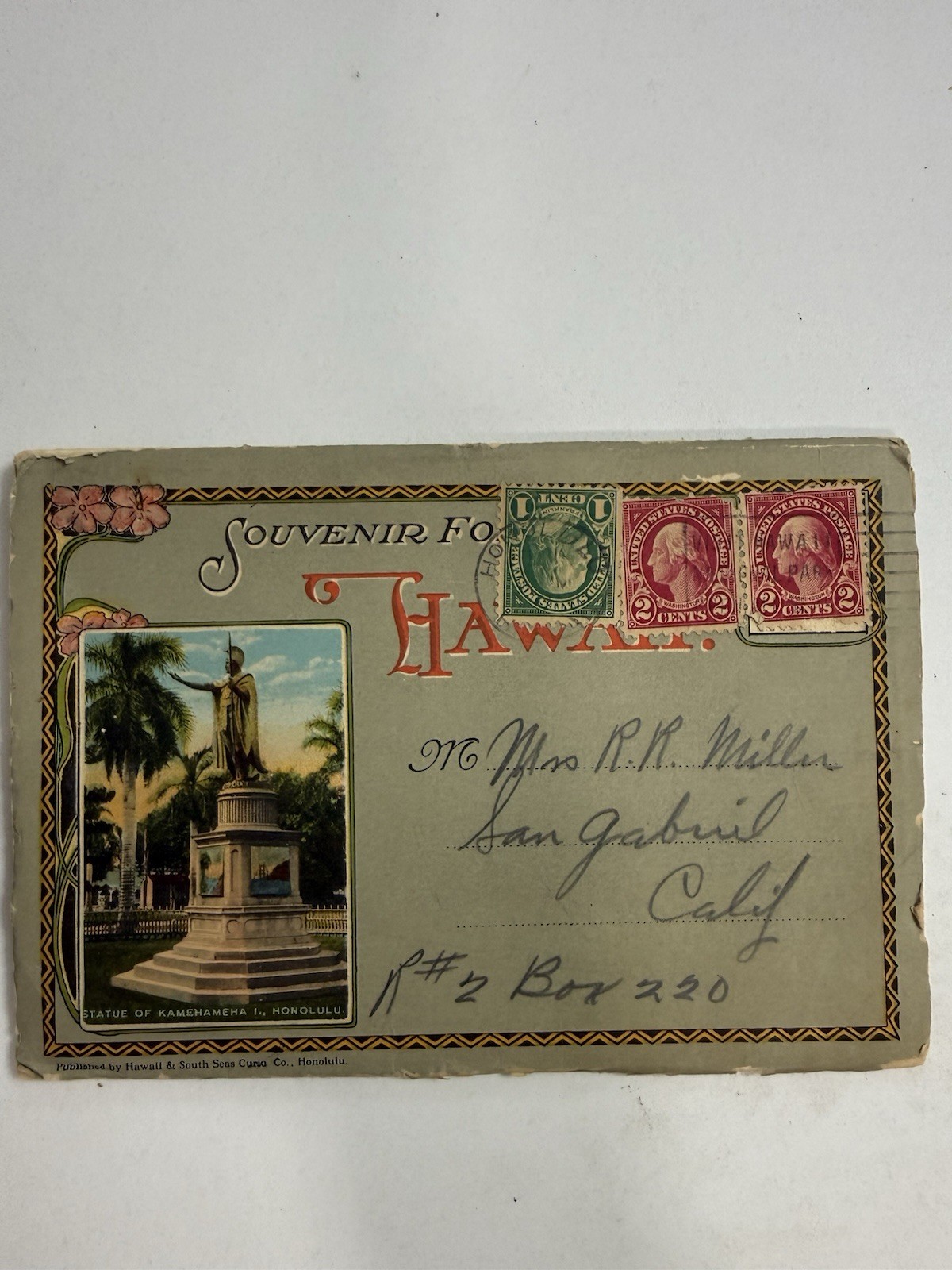 1926 Souvenir Folder of Hawaii Honolulu 18 Views Postcards Stamps Ephemera