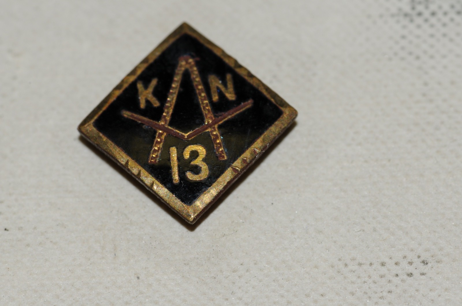 K.N.13 Masonic Fraternal Organization Small Lapel Pin Gold Filled 1904 Historic