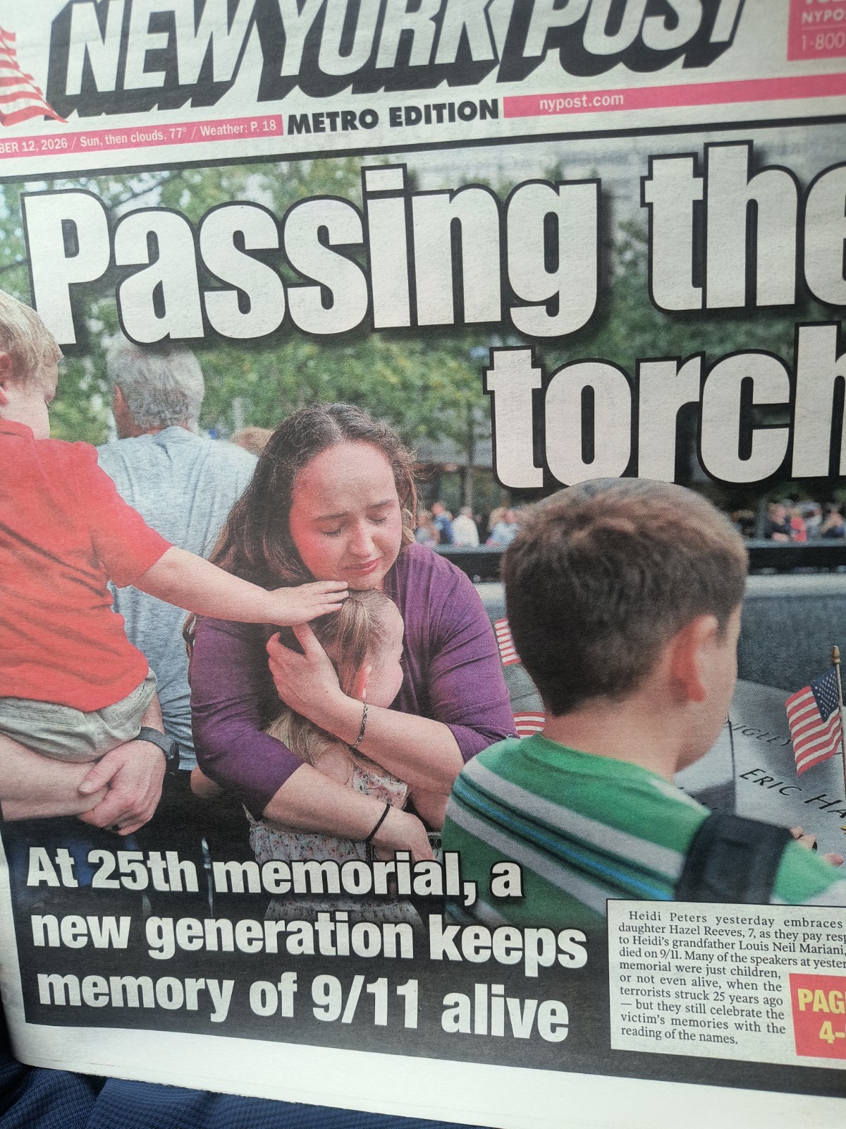 Th The New York Post Saturday September 12 2026 Passing the torch