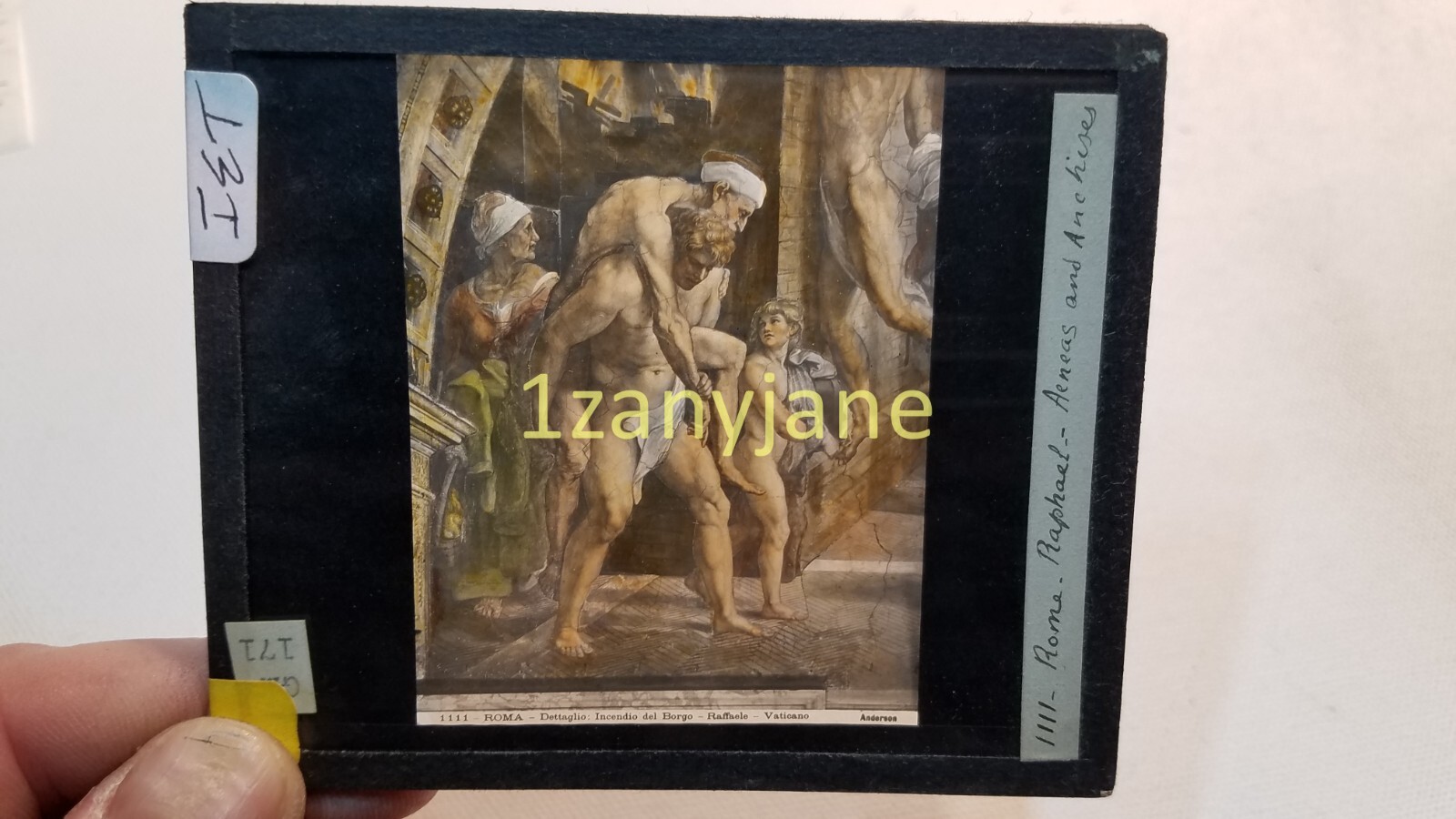 IET HISTORIC Magic Lantern GLASS Slide ROME RAPHAEL AENEAS AND ANCHISES