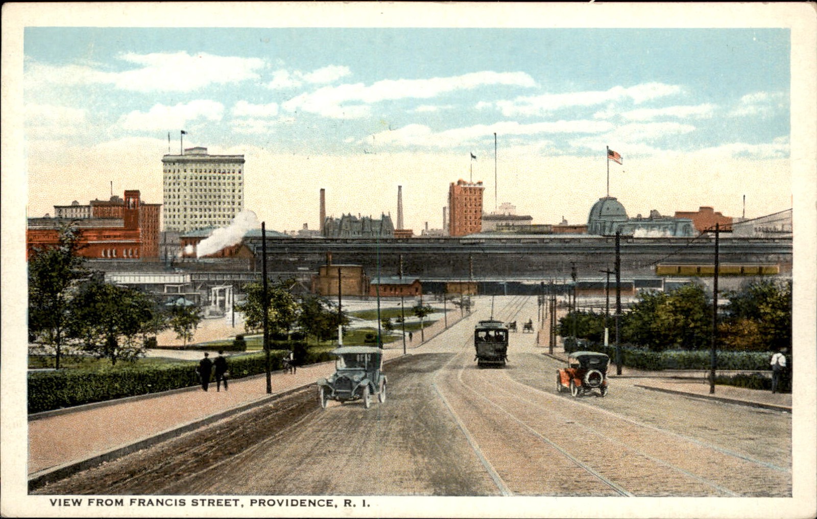 Providence RI Street View C.T. American Art c1910s Vintage Postcard Providence RI Street View C.T. American Art c1910s Vintage Postcard