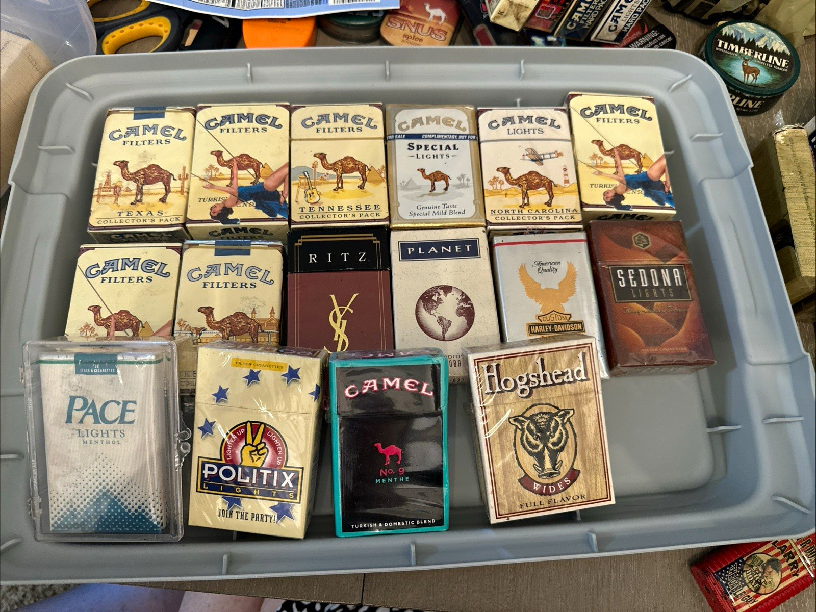 Camel Advertising Collectible Packs (Misc other brands included). 16. Empty