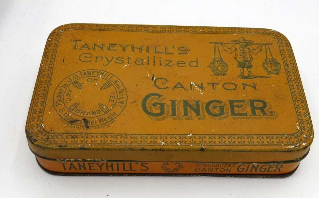 VINTAGE TANEYHILL'S CRYSTALLIZED CANTON GINGER METAL TIN - 6