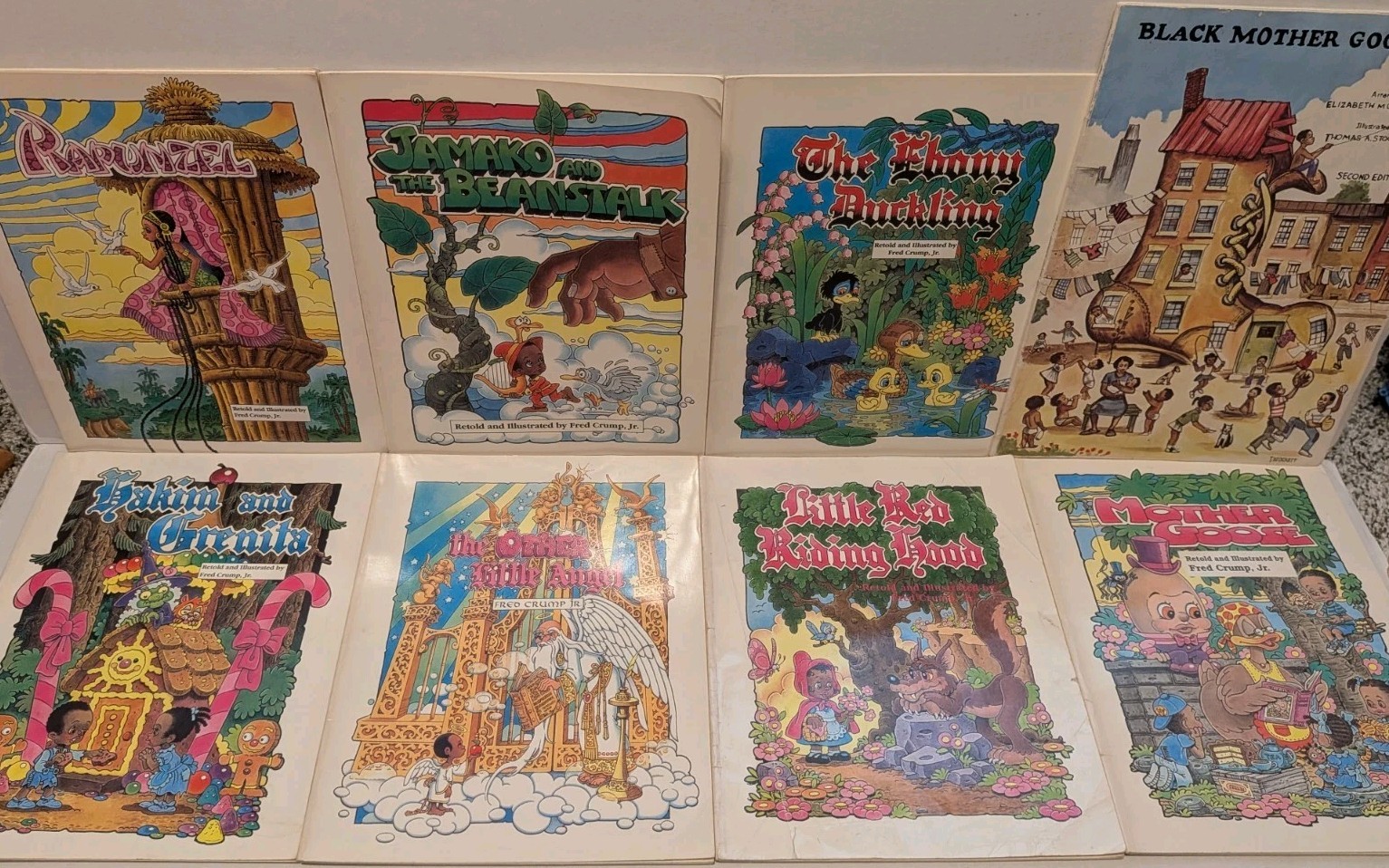 Vintage Fred Crump Jr Children's Lot Timbuktu Press Black Fairy Tales ~ 8 Books