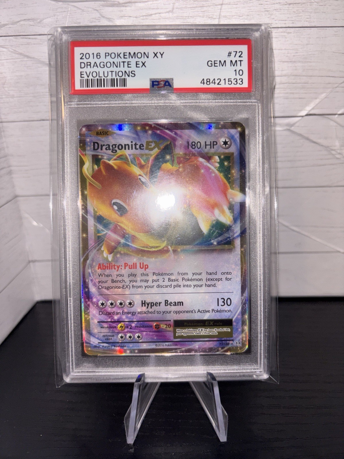Pokémon 2016 XY Evolutions Dragonite EX Holo Card #72 PSA 10 English 59256877