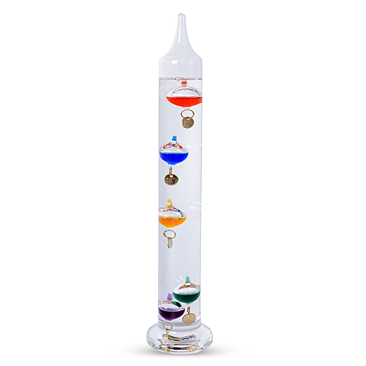 Galileo Glass Thermometer with Multicolor Floating Balls Office Table Home Decor