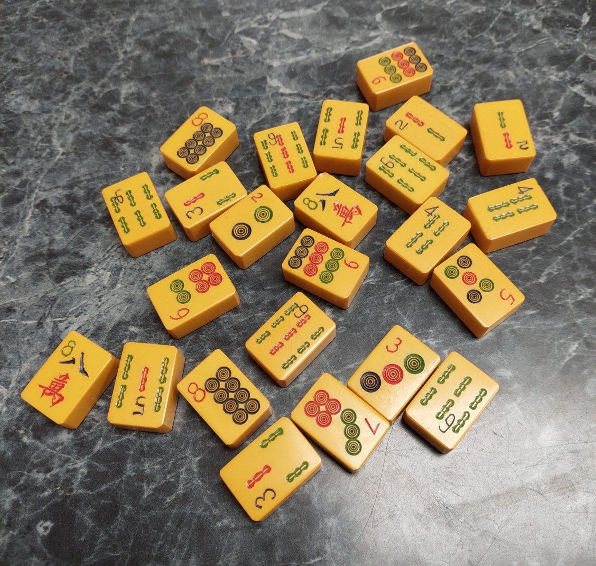 Lot of 24 Vintage Antique Bakelite Mahjong Replacement Tiles