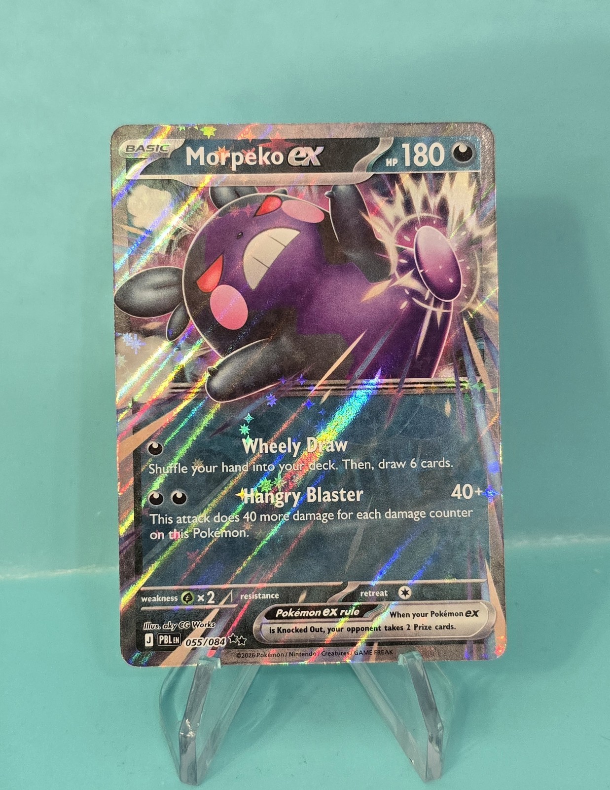 Pokemon Pitch Black - Morpeko ex #55 Double Rare Holo 055/084 Pokemon Pitch Black - Morpeko ex #55 Double Rare Holo 055/084