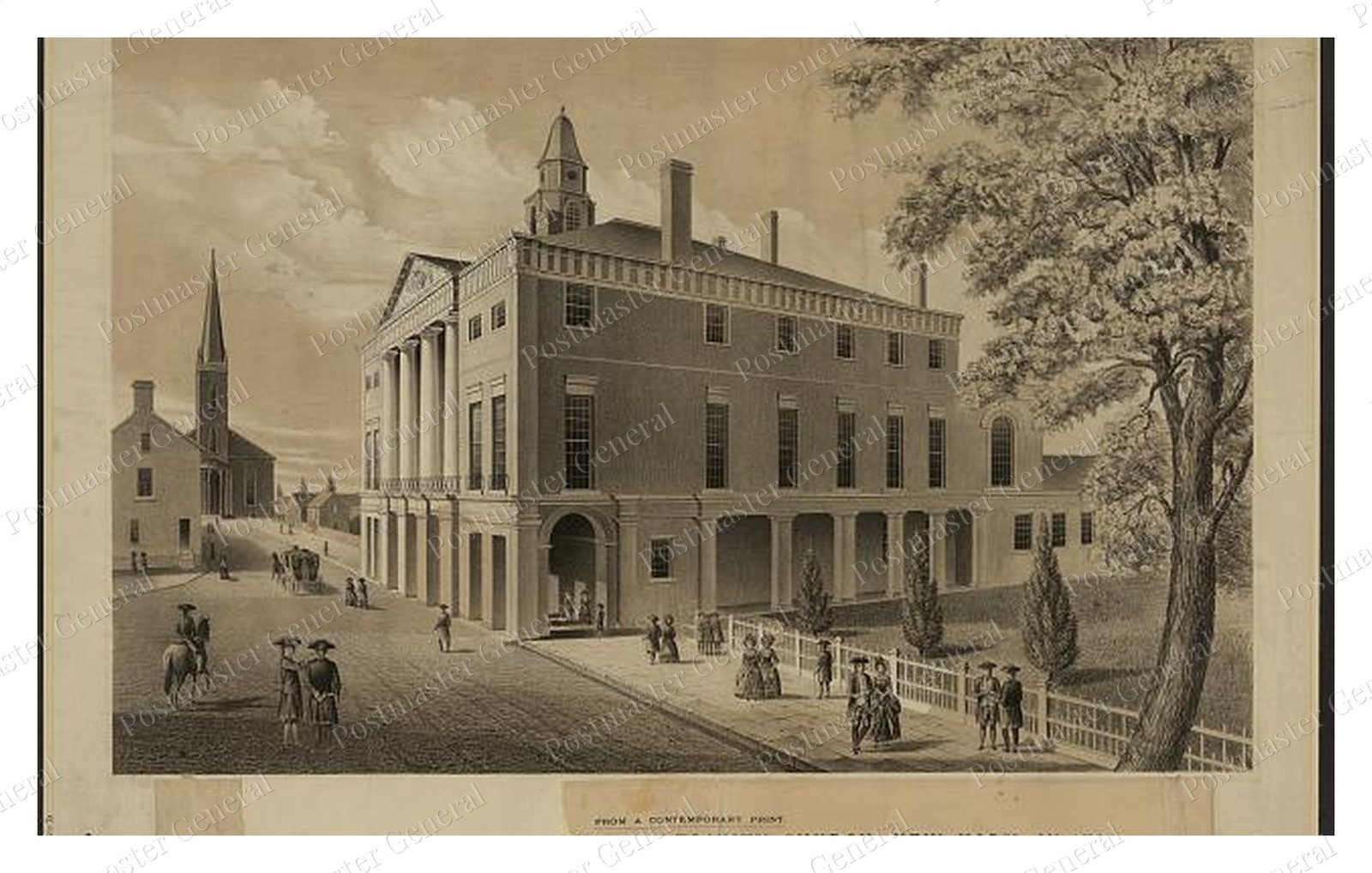New York Wall Street Federal Hall Standard Postcard COPY RPPC