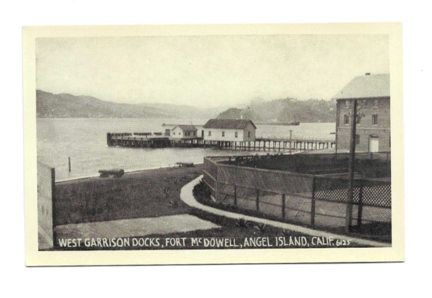 Early Photo Postcard West Garrison Docks Fort McDowell San Francisco CA