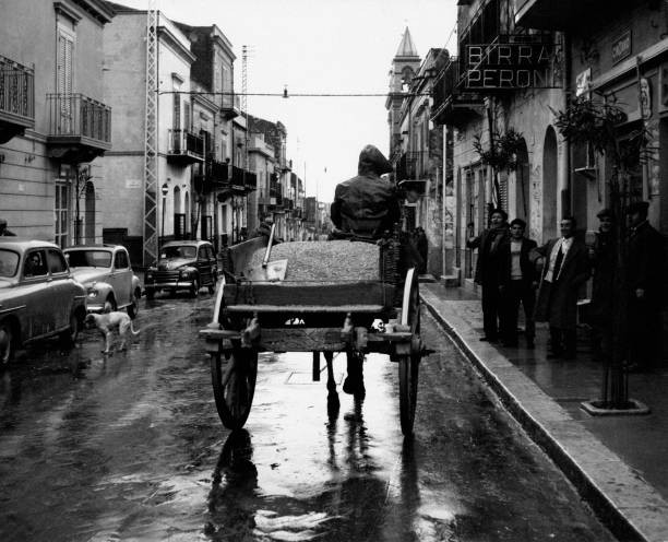 View of a road of village of San Cipirello in province of Palermo - Old Photo View of a road of village of San Cipirello in province of Palermo - Old Photo