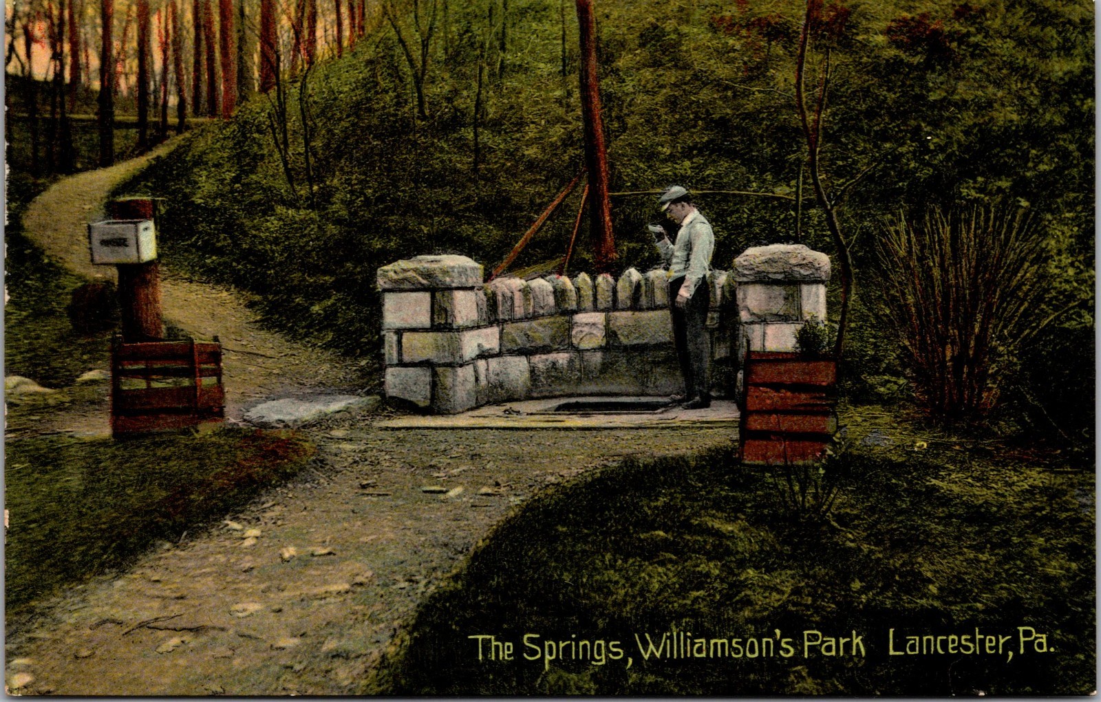 Lancaster Pennsylvania Pa. The Springs at Williamson\'s Park Postcard c1912
