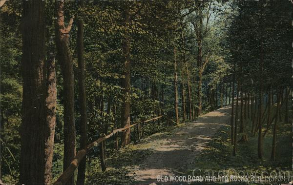 1910 Burlington,VT Old Wood Road and Red Rocks Chittenden County Vermont Vintage
