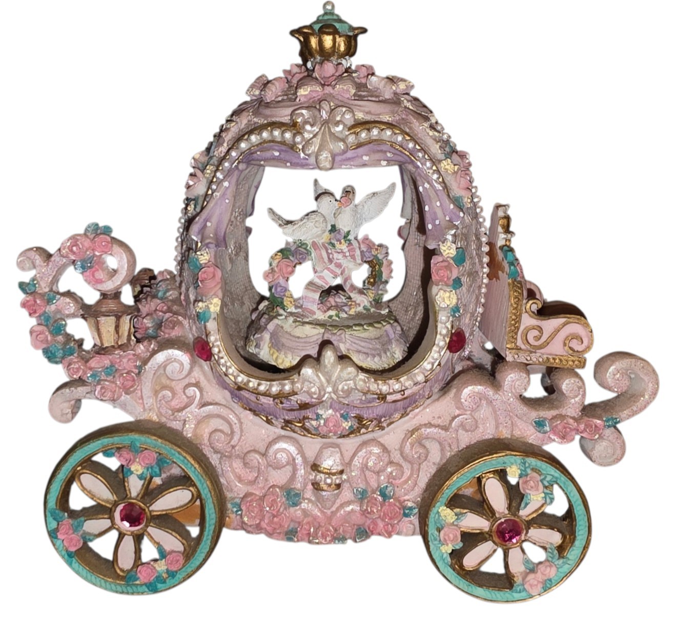 Vtg Classic Treasures Music Box Carriage With Doves Plays Chariots Of Fire