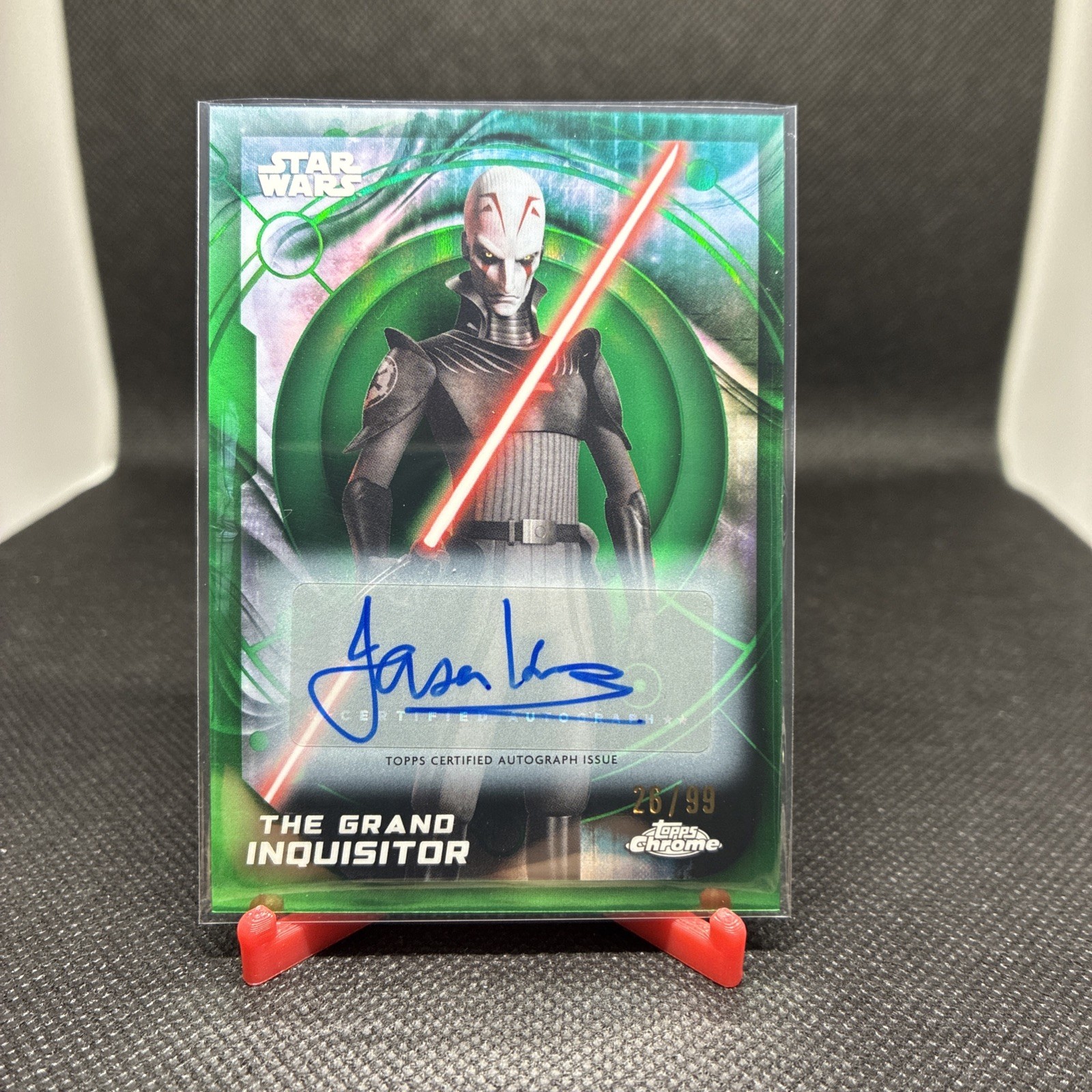 2026 Topps Chrome Star Wars The Grand Inquisitor Auto Green Refractor /99
