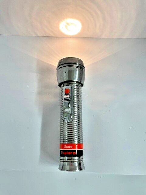 Vintage Sears Explorer Flashlight Collectible Works *See Photos*