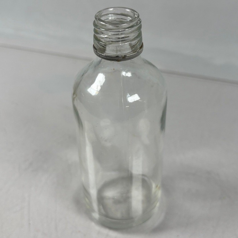 Vintage Clear Glass Apothecary Bottle Keystone Logo LD 4004 5 Inch
