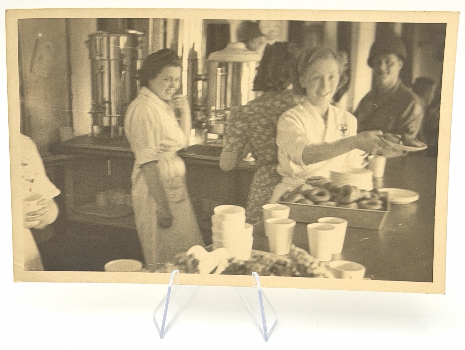 Candid “Donut Dollies” RPPC 1930-1940s WWII Postcard Red Cross Tiverton, England