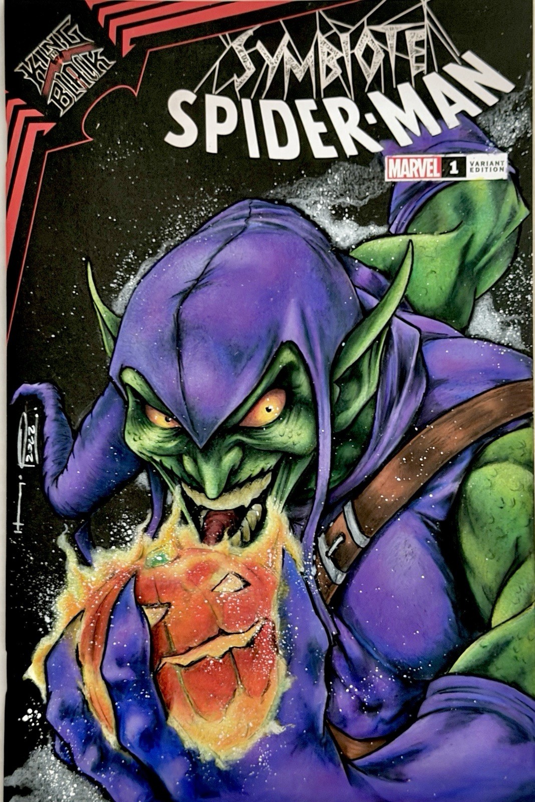Symbiote Spider-Man 1 - Blank Sketch Variant Cover w/Original Art by Hardin COA
