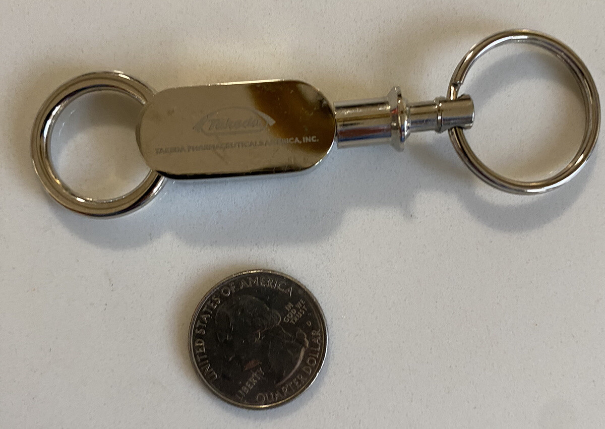 Vintage Takeda Pharmaceuticals America Inc Keychain Metal Key Fob Key Chain