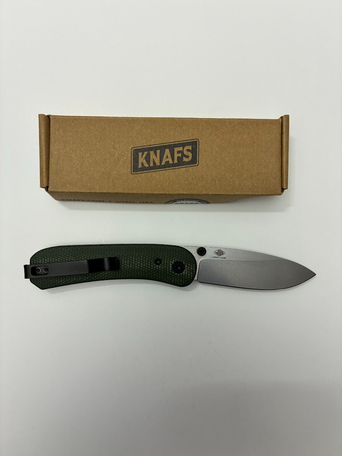 NEW Knafs - 00156 Lander Micarta 14C28N Pocket Knife