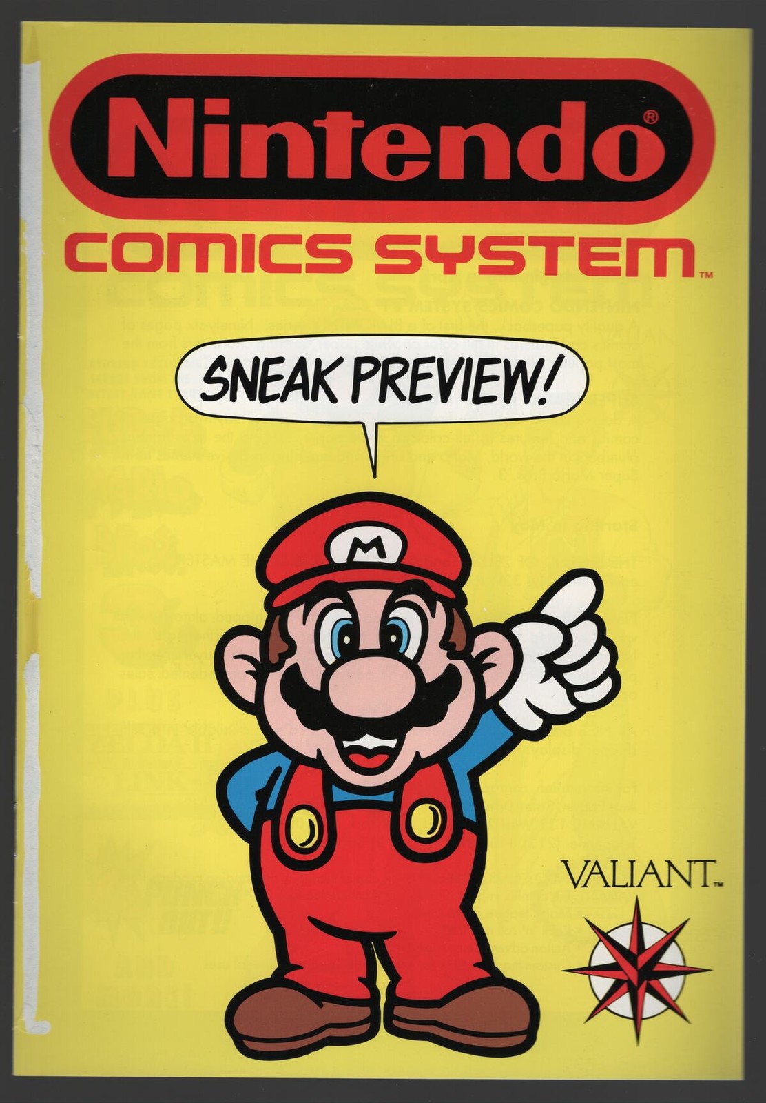 NINTENDO COMICS SYSTEM SNEAK PREVIEW #NN 1990 VALIANT MARIO COVER