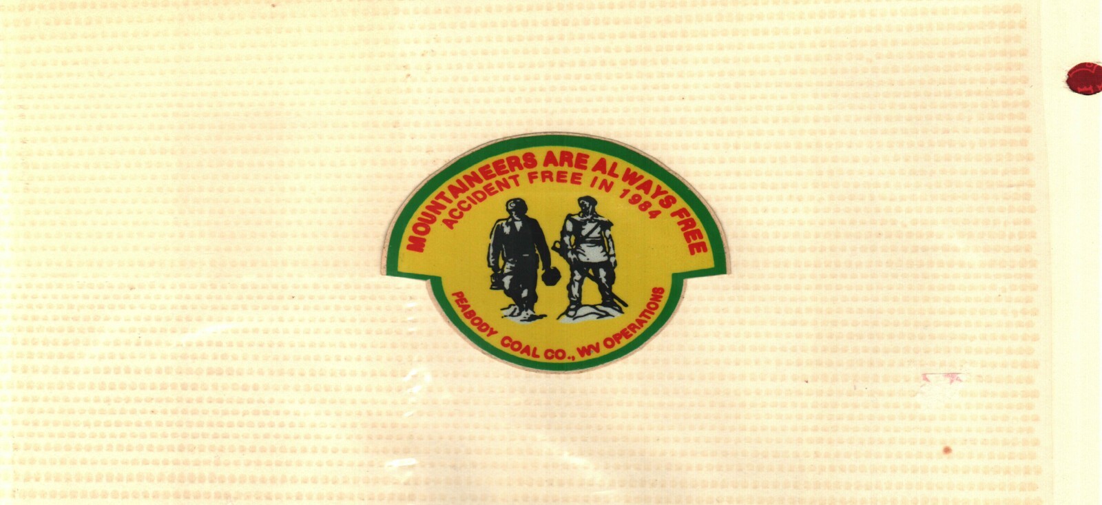 WV. PEABODY MOUNTAINEERS ARE ACCIDENT FREE IN 84 COAL MINING STICKER  # 1710