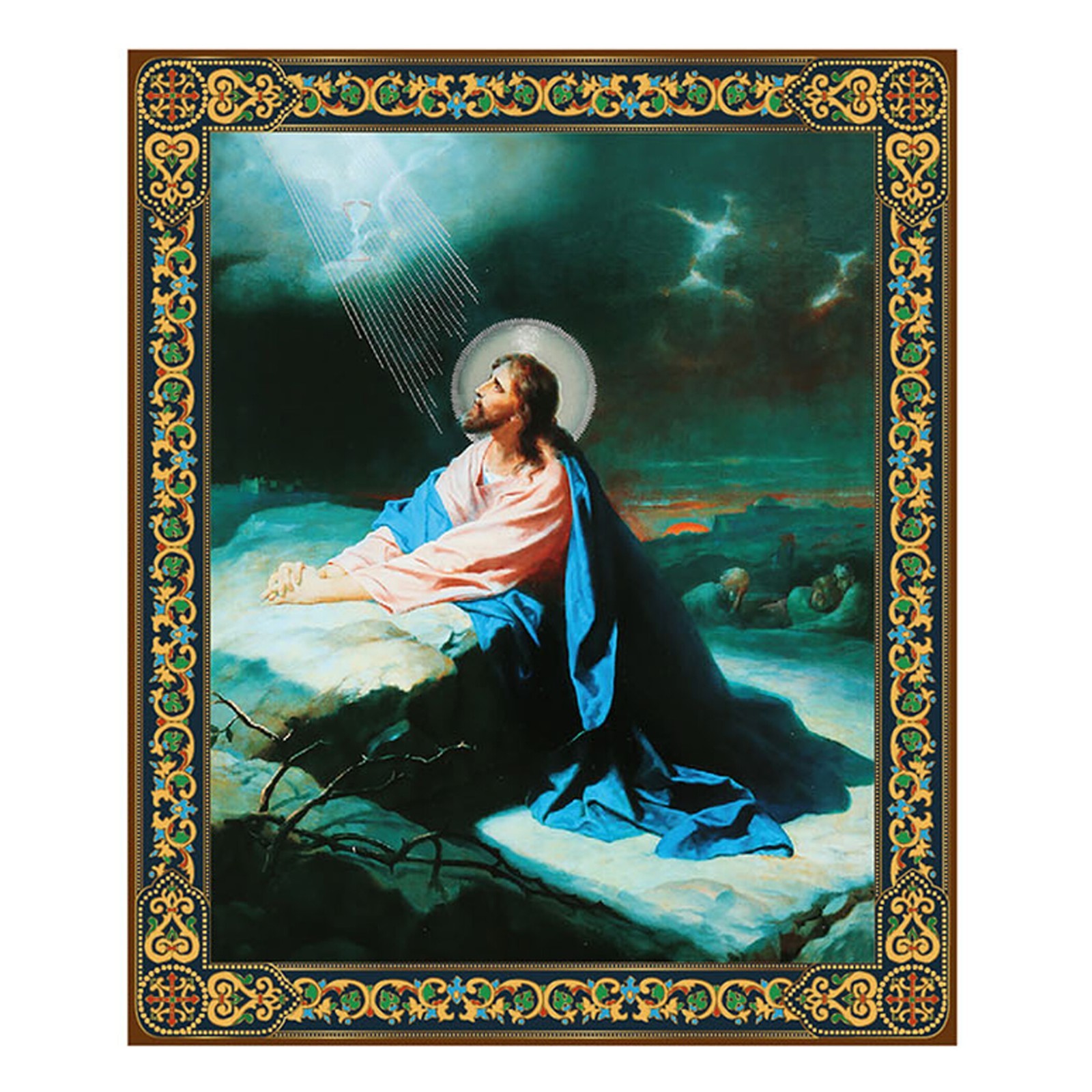 Christ Agony in the Garden Catholic Icon Wooden Religious Wall Art 7.5