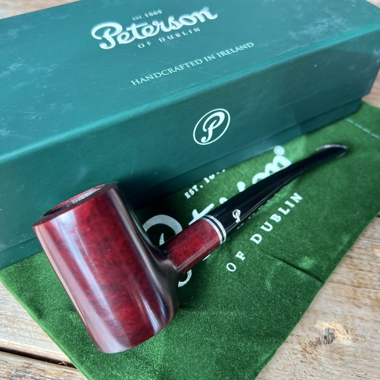 Peterson Killarney Red Poker (701) Fishtail Tobacco Pipe - New