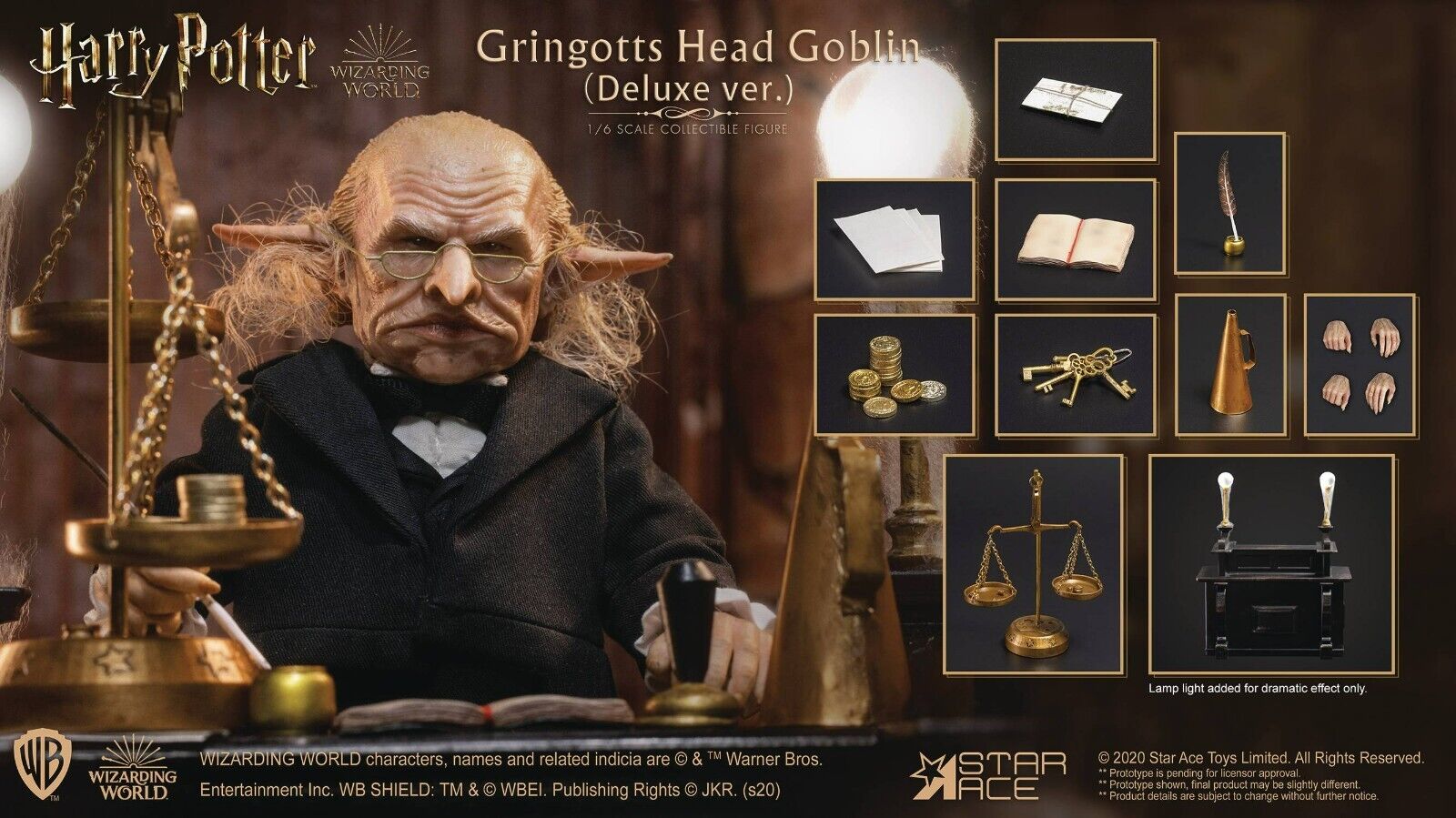 HP Sorcerers Stone Gringotts Head Goblin 1/6 AF Deluxe VE Star Ace