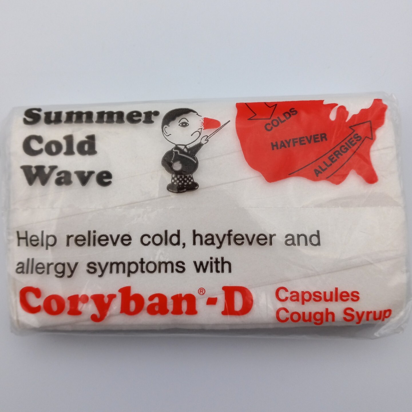 Vintage Coryban-D Cold Medicine Advertising Tissues Pharmaceutical Drug Rep