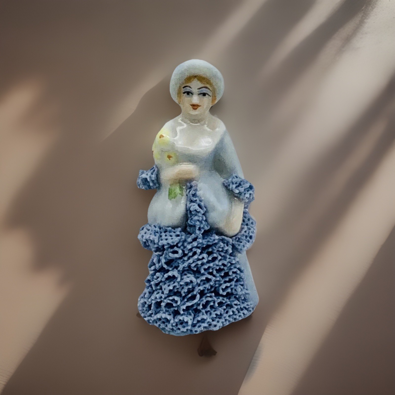 Vintage Irish Dresen China Doll-Fine Porcelain Lace Dress-2.5”