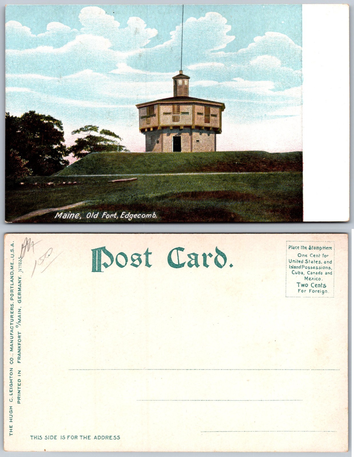 Old Fort Edgecomb Maine Postcard