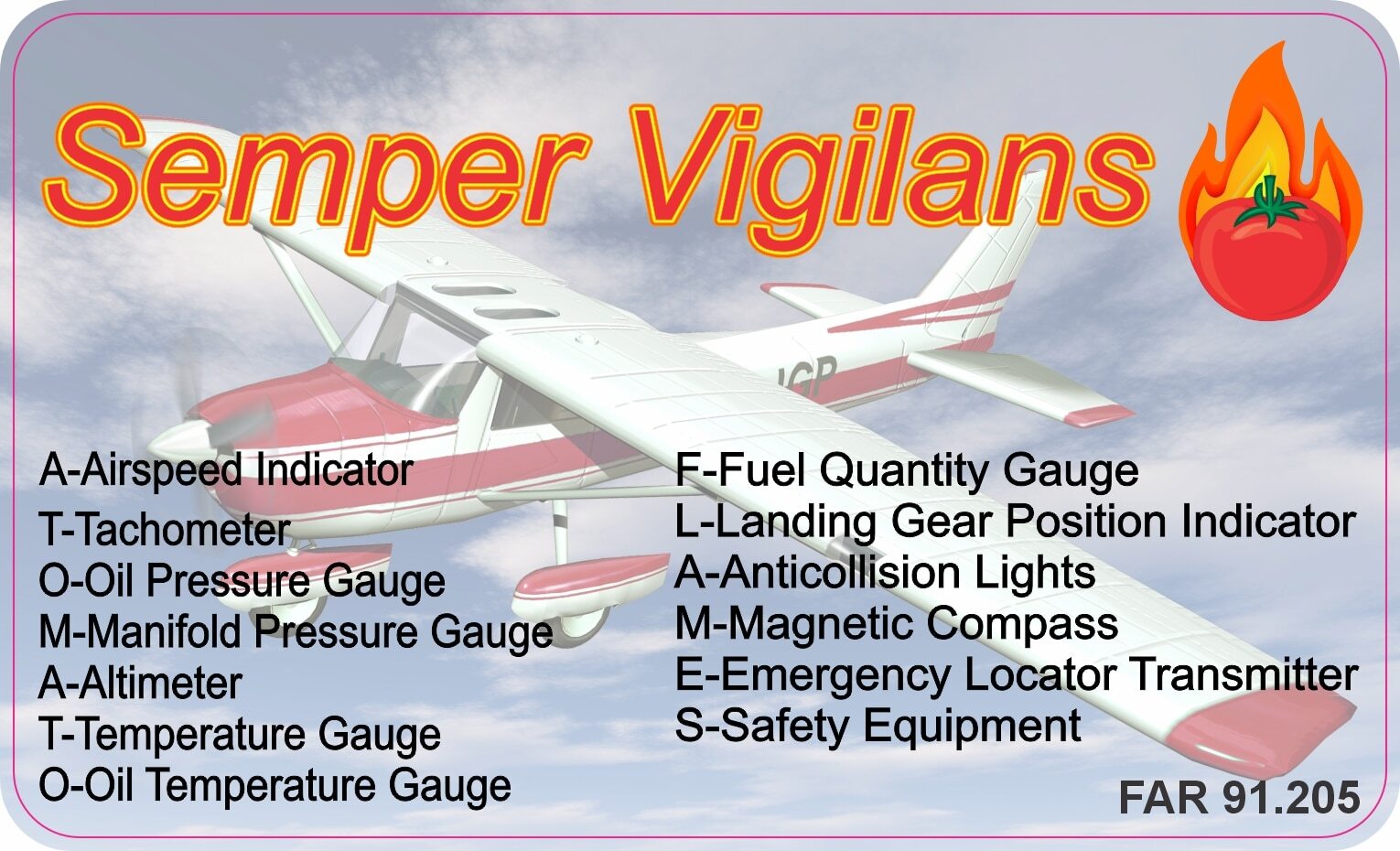StickerTalk StickerTalk Semper Vigilans A Flaming Tomato 91.205 Sticker, 5 in...