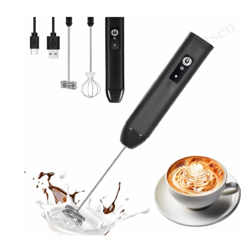 Electric Milk Frother Handheld Drink Foamer Coffee Mixer Egg Beater Double Whisk