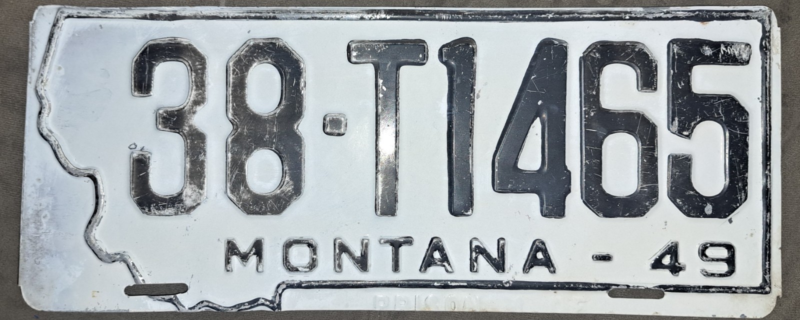 VINTAGE 1949 MONTANA GLACIER COUNTY TRUCK LICENSE PLATE