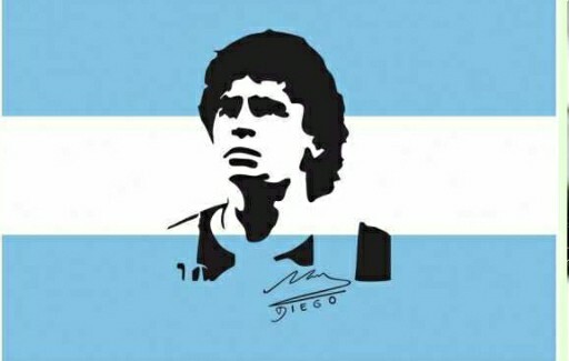 Maradona Flag, Bandera de Maradona (35 Inches x 60 Inches / 90 cm x 150 cm)
