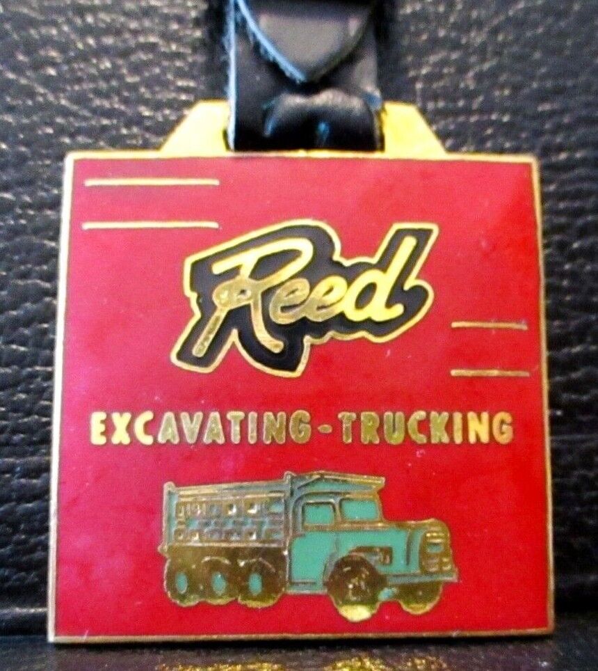REED EXCAVATING TRUCKING Pocket Watch Fob Construction Dump Truck Advertising