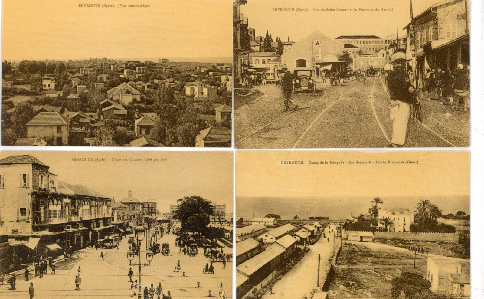 lot of 7 circa 1920\'s Beyrouth Lebanon postcards, street scenes, etc