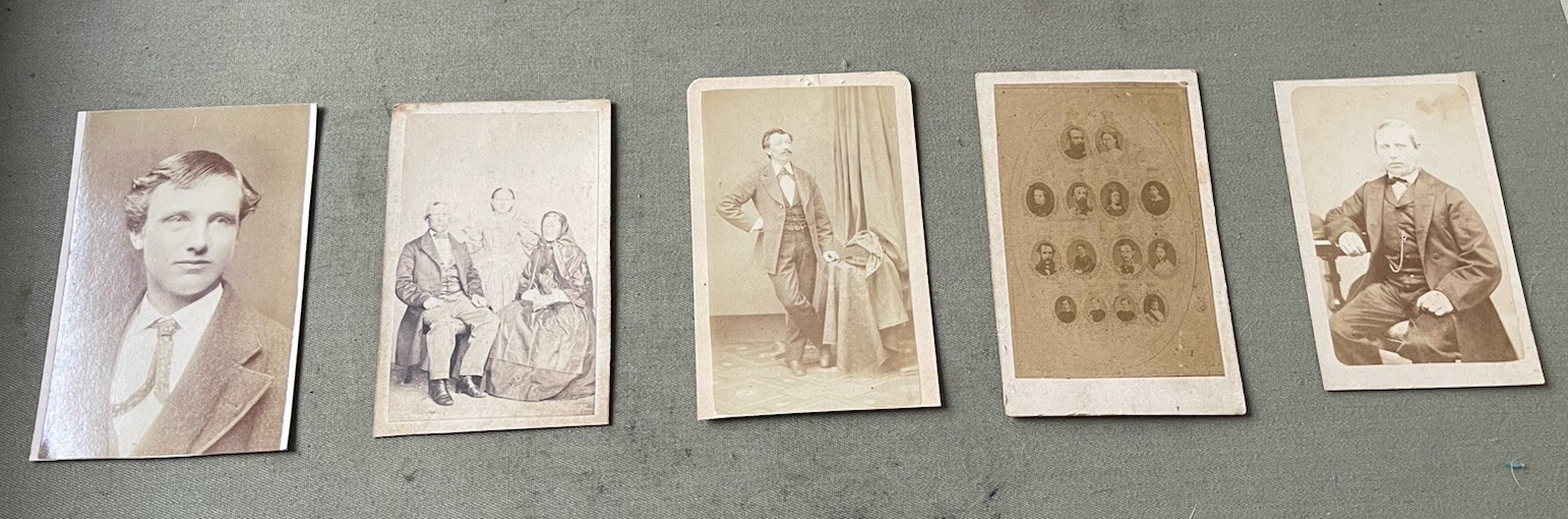 CDV Carte de Visite Photos - Lot of 5 - Various, Unknown