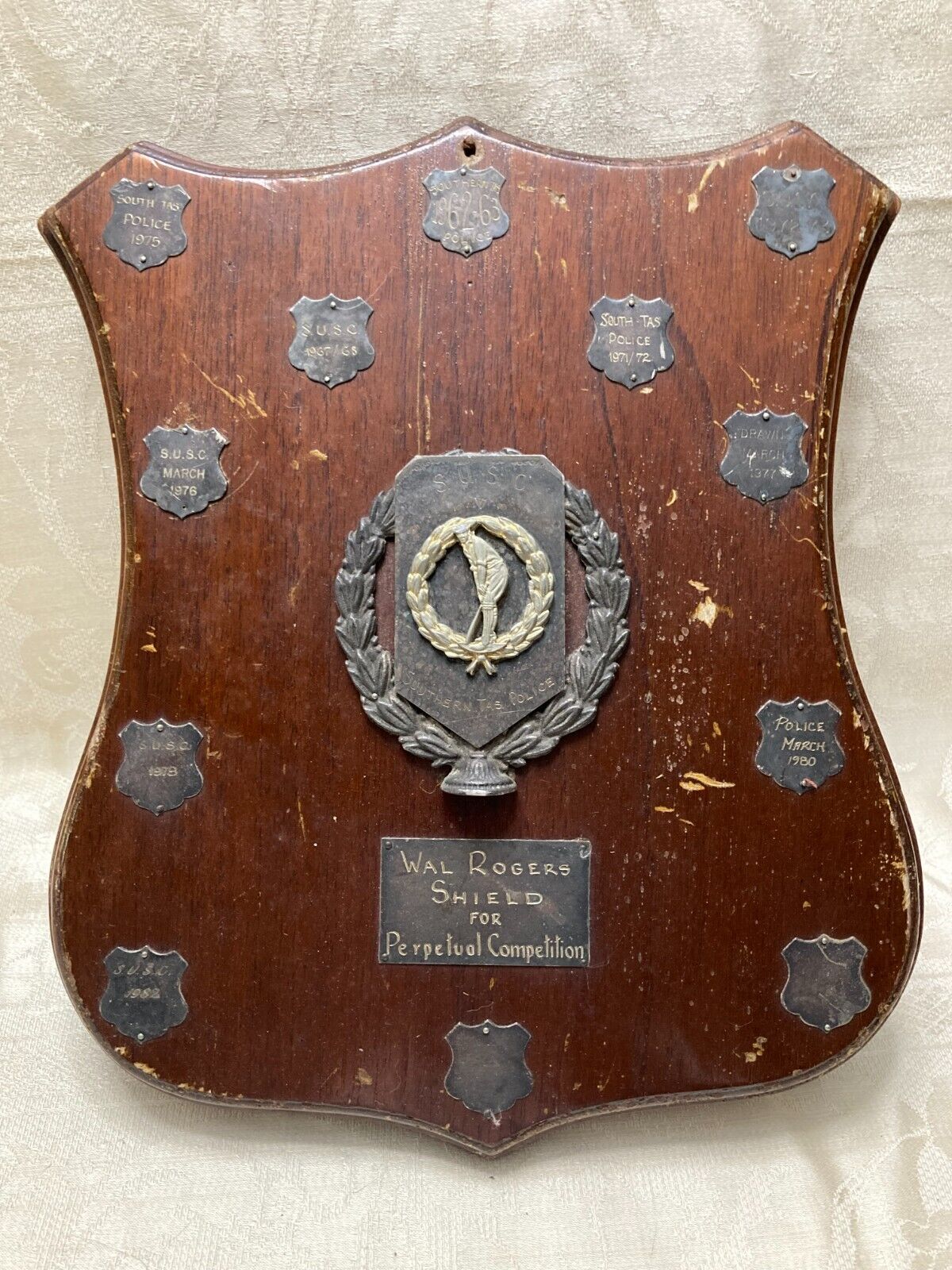 Commemorative Shield for Tasmanian sporting competition 1960's-1980's